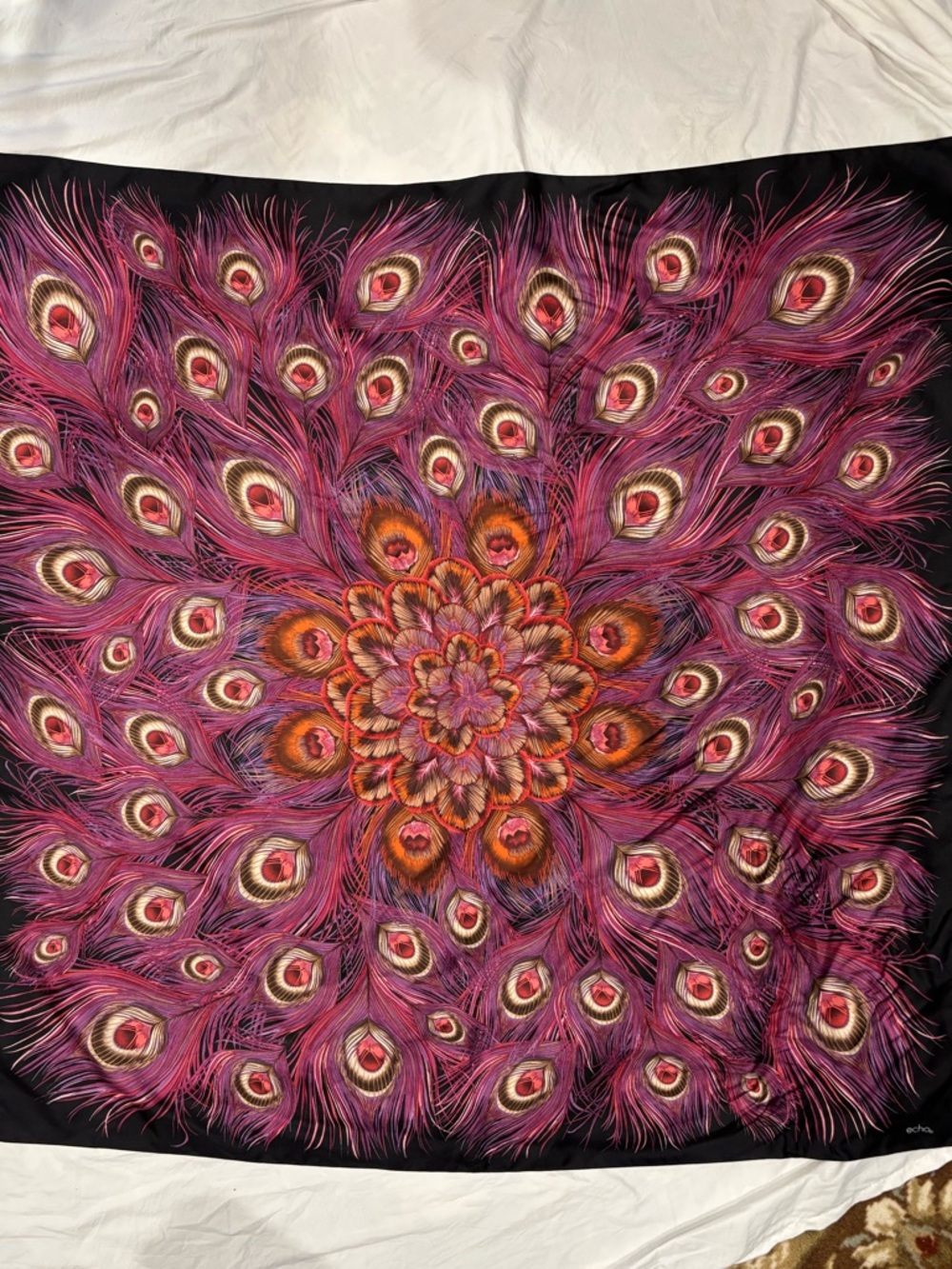 Echo 100% Silk Peacock Scarf